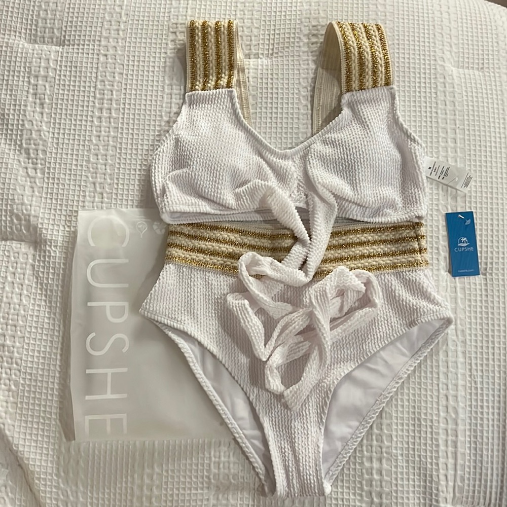 Lace up twist front & high waist bikini set *NWT